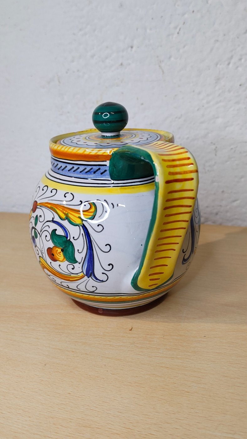 Teiera Deruta in Ceramica - Decorazione Artigianale Made in Italy