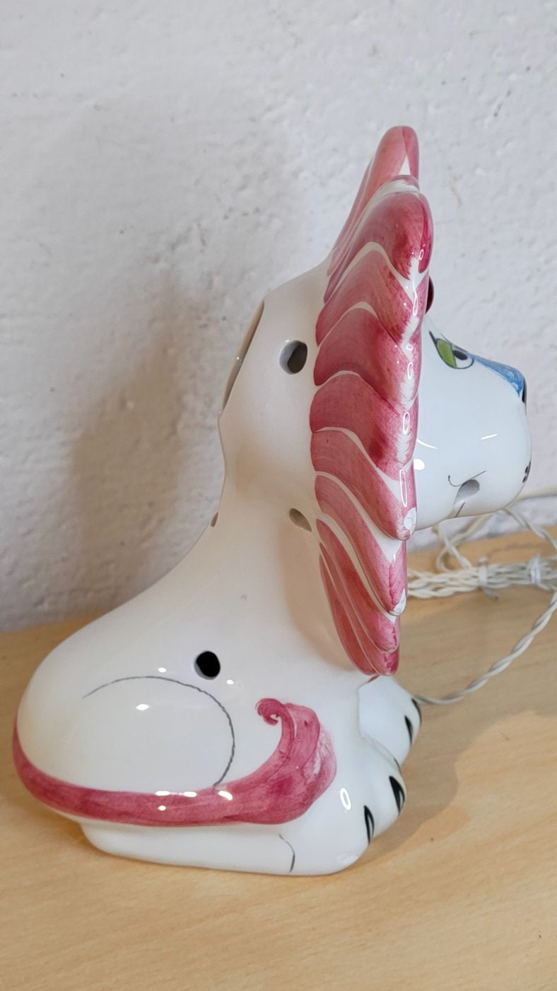 Lampada in Ceramica a Forma di Leone - Artigianato Italiano
