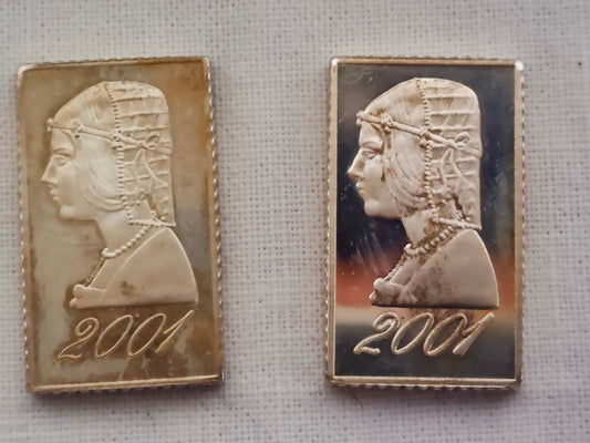 Lingottini in argento Leonardo da Vinci-ritratto di donna-inc. G. Lancia