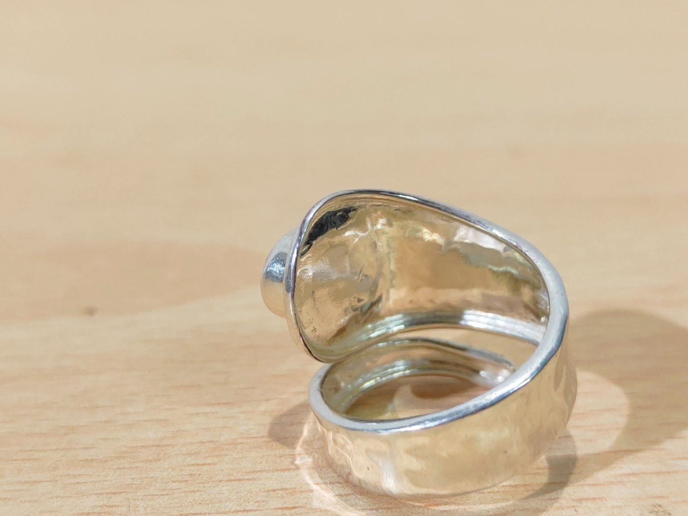 Anello in Argento 925 con Pietra Sintetica Rossa - Taglia Regolabile