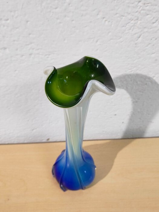 Vaso per Fiori in Vetro - Tre Colorazioni Disponibili: Verde, Blu e Bianco