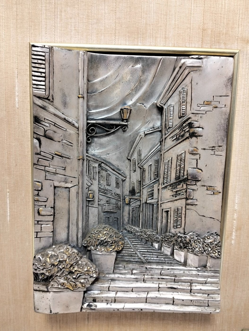 Quadro in Rilievo in Argento 800 con Cornice - Eleganza e Arte in un Unico Pezzo