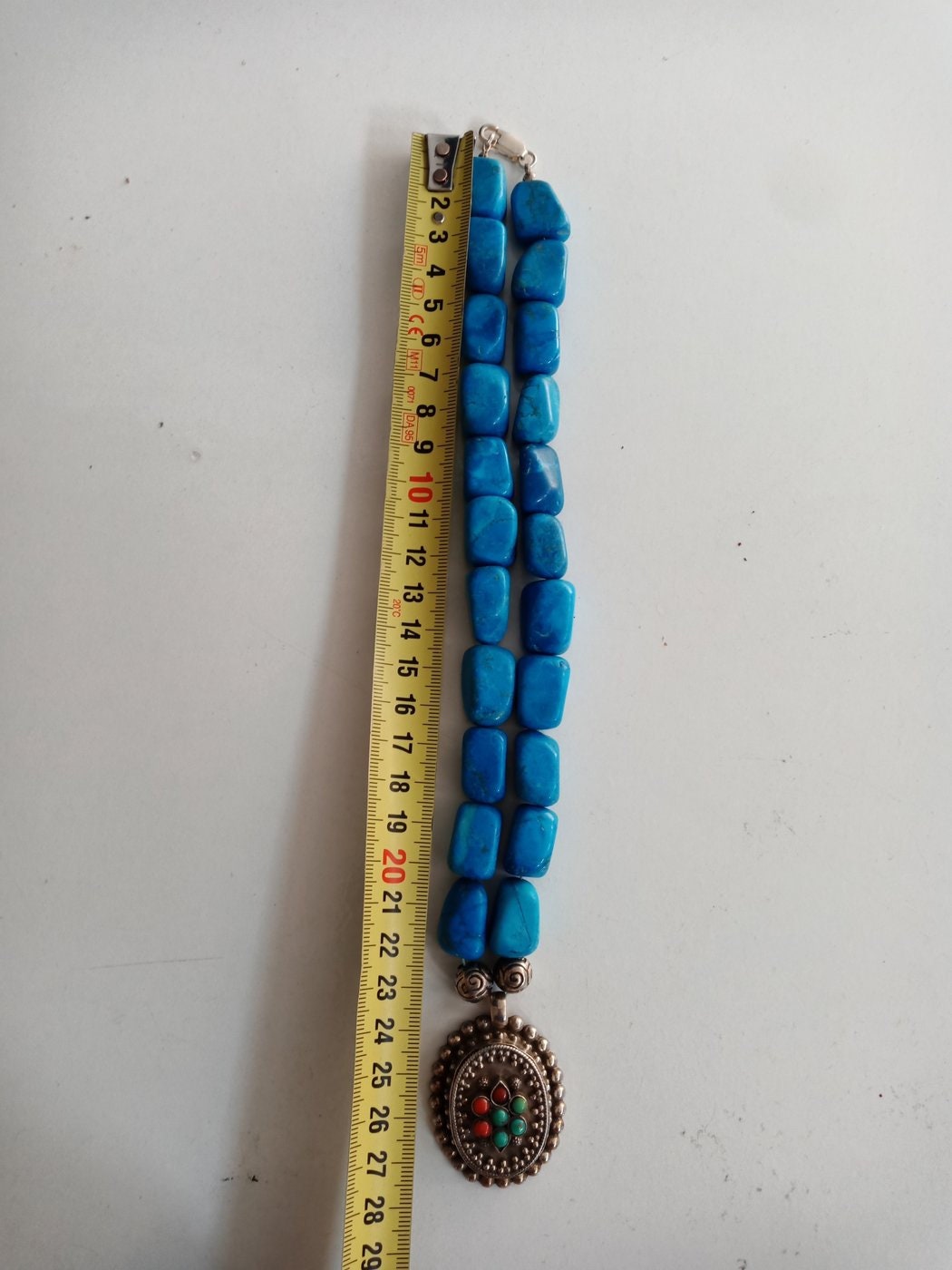 Collana con Pendente in Argento 925 e Pietre Minerali Blu - Eleganza Raffinata