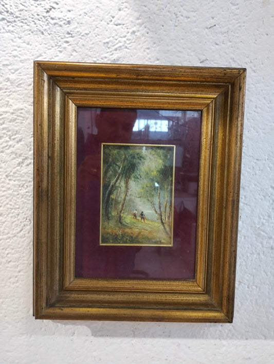 Quadro dipinto a mano con cornice dorata
