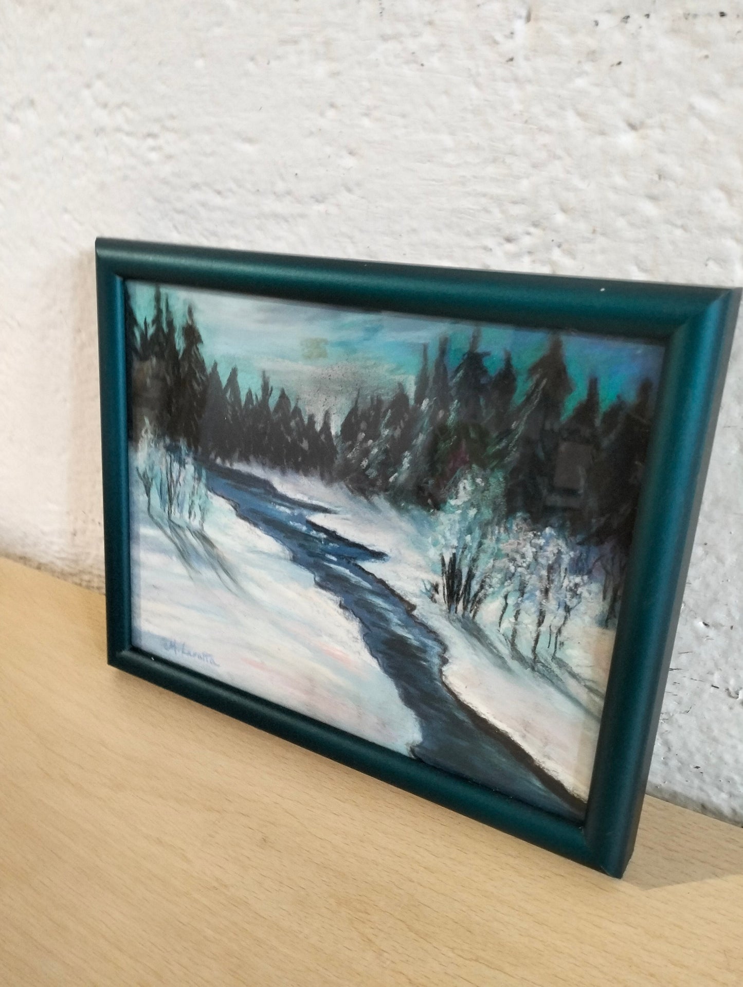 Quadro fiume e neve M.Lanatta