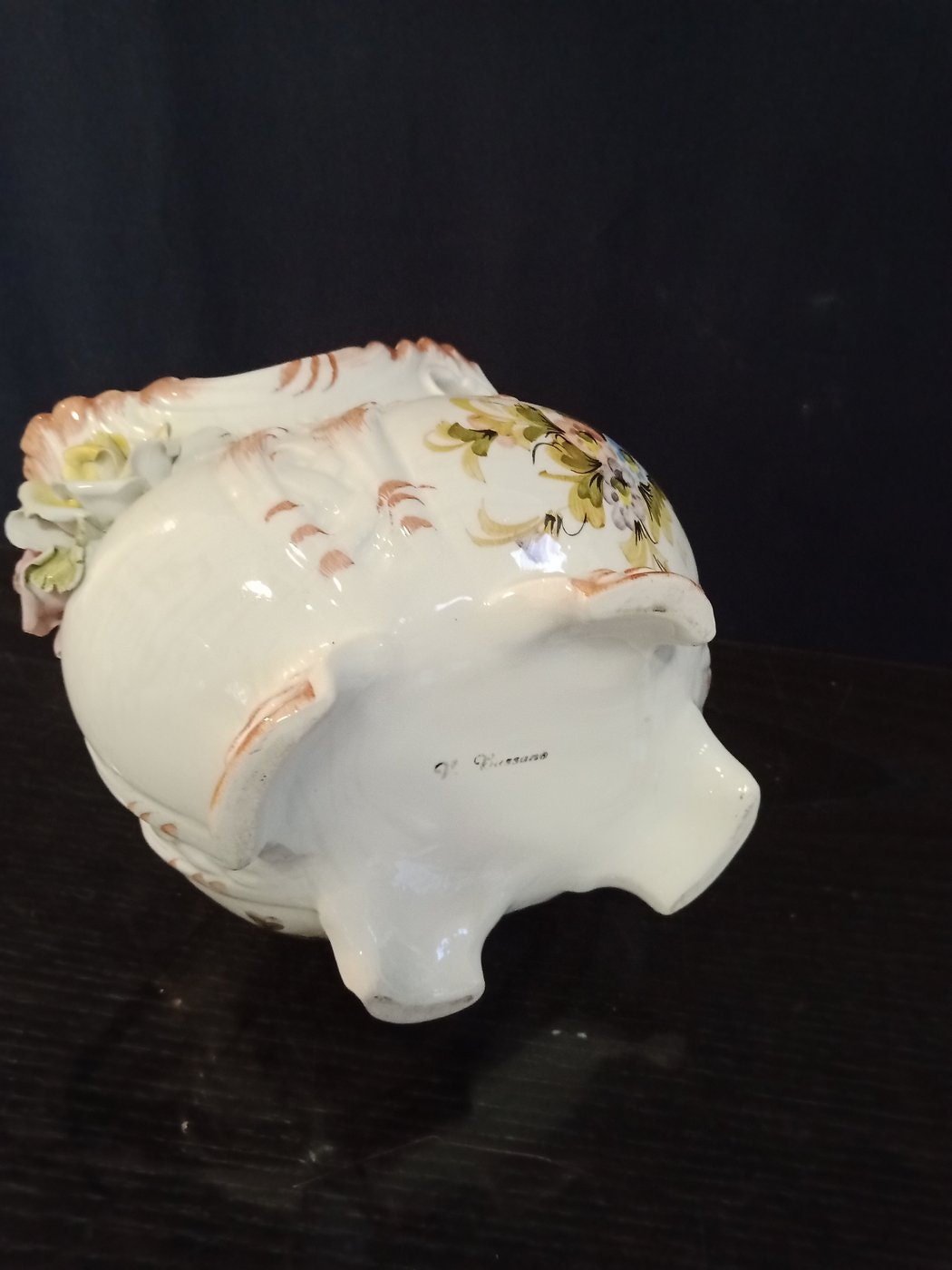 Centrotavola in ceramica firmato Bassano
