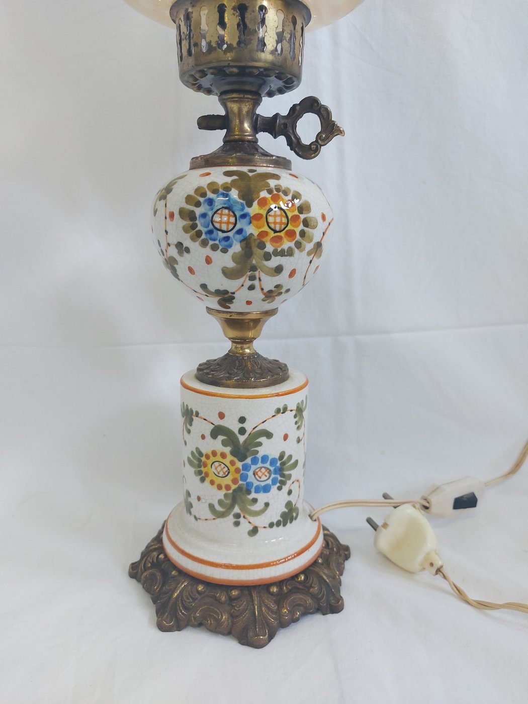 Lampada da Tavolo Vintage in Ceramica e Ottone Anni '50 - Eleganza Retrò per la Tua Casa