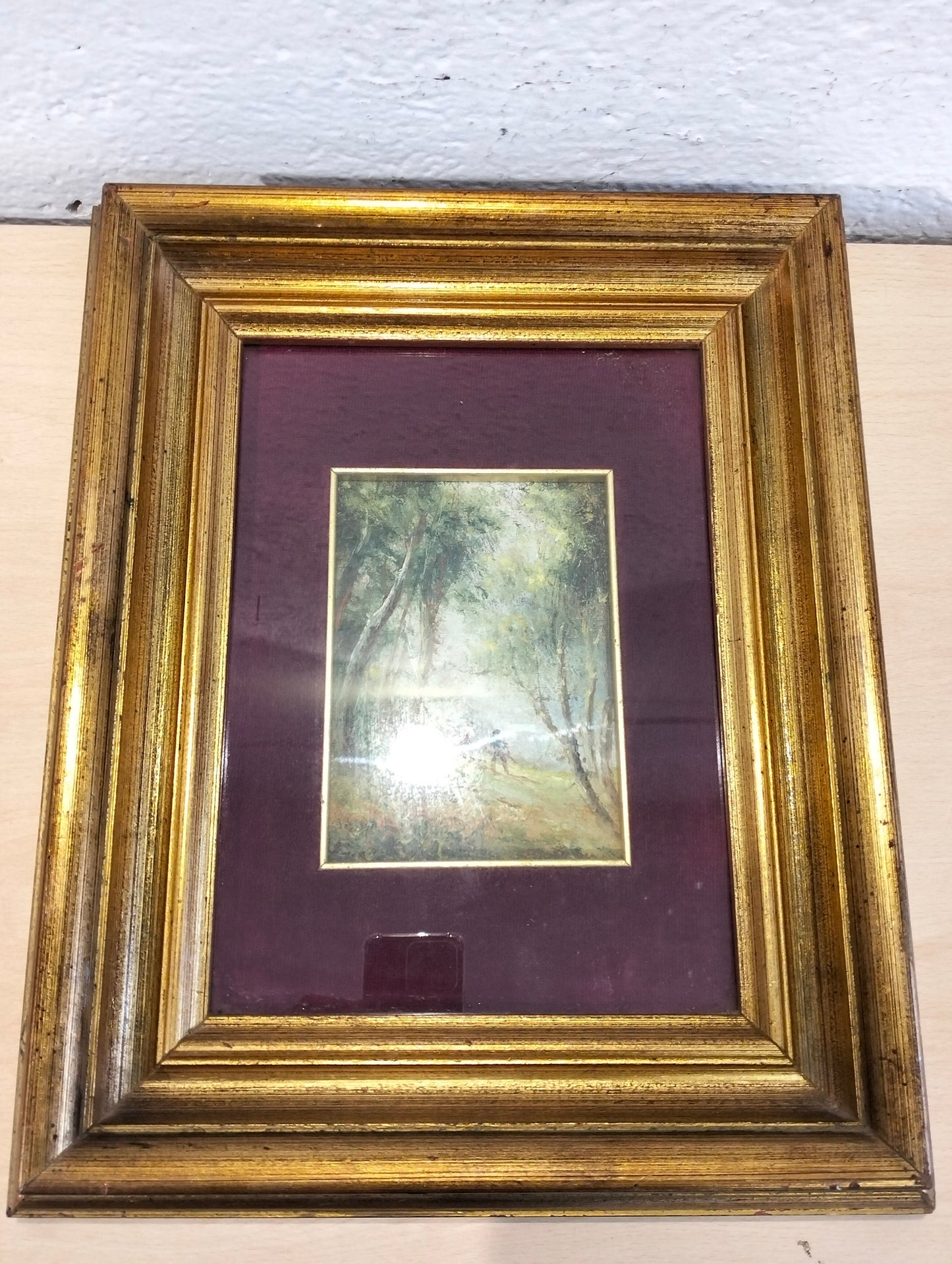 Quadro dipinto a mano con cornice dorata