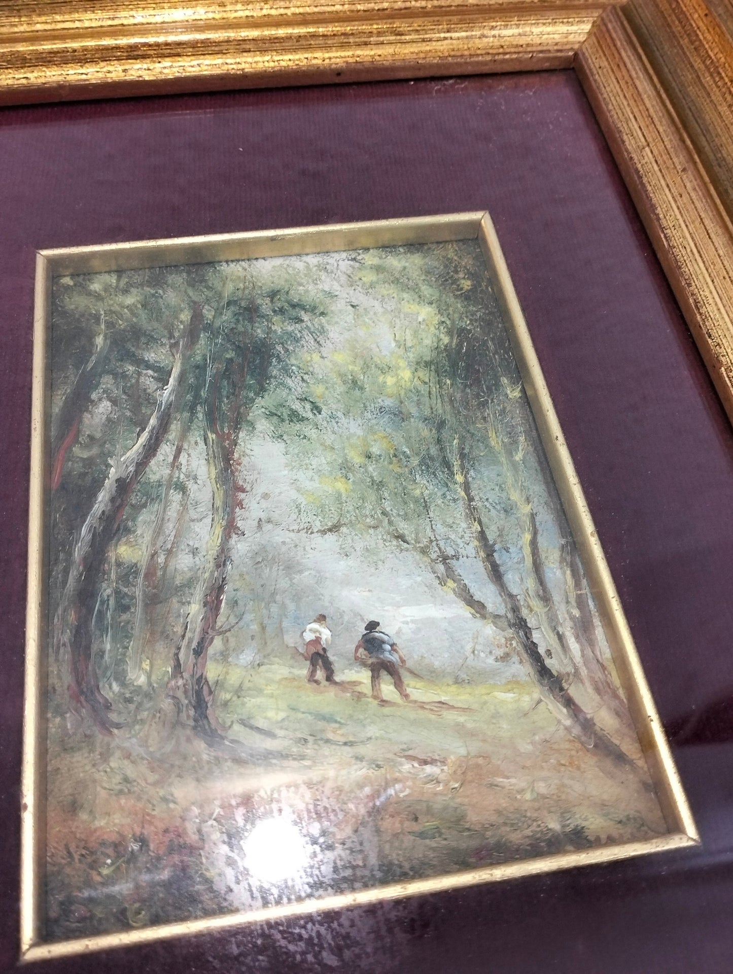 Quadro dipinto a mano con cornice dorata