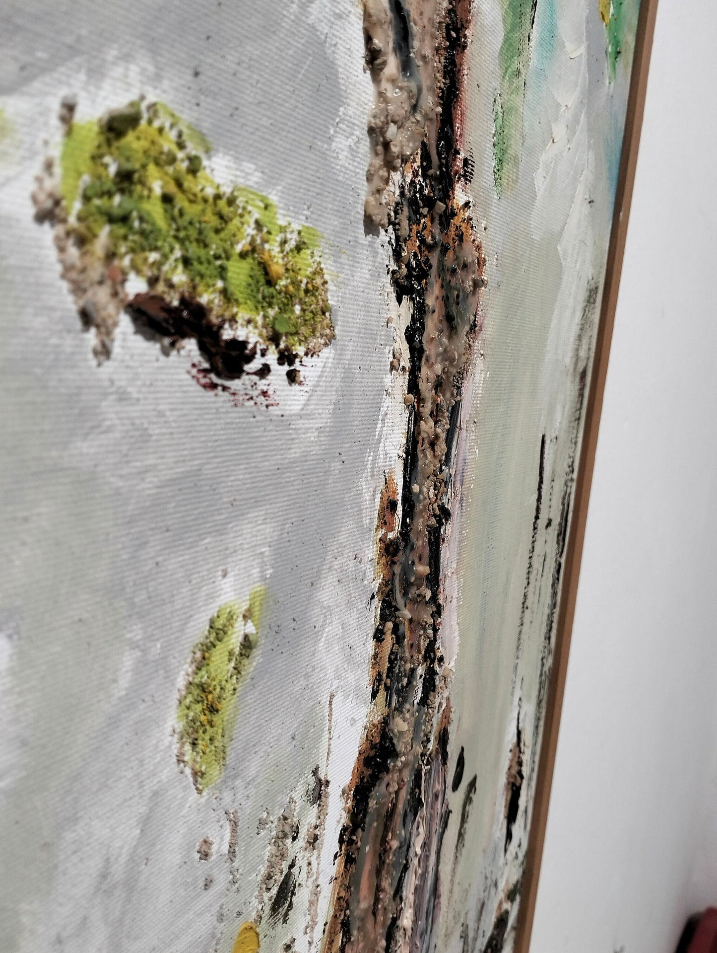 Quadro dipinto a mano albero in rilievo