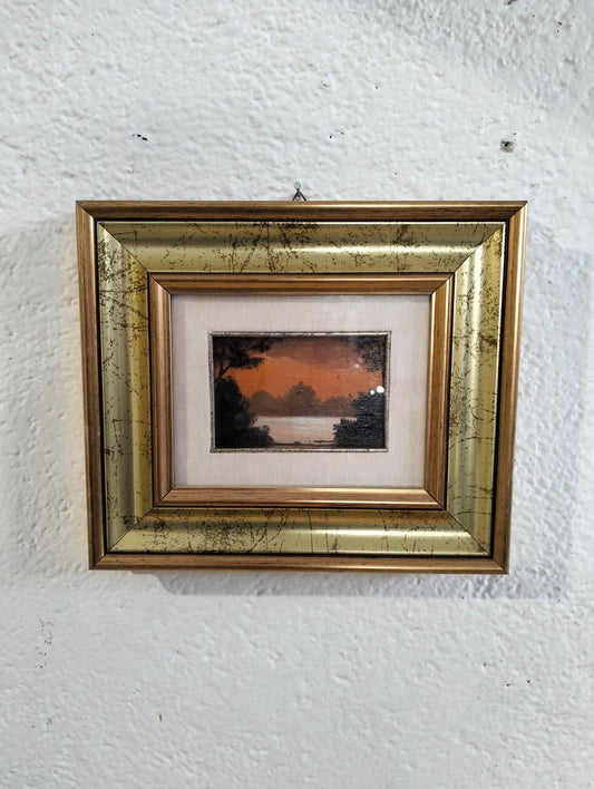 Quadro dipinto a mano con cornice dorata