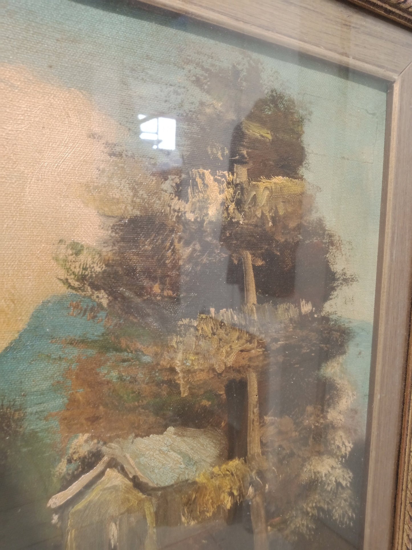 Antique oil painting on canvas