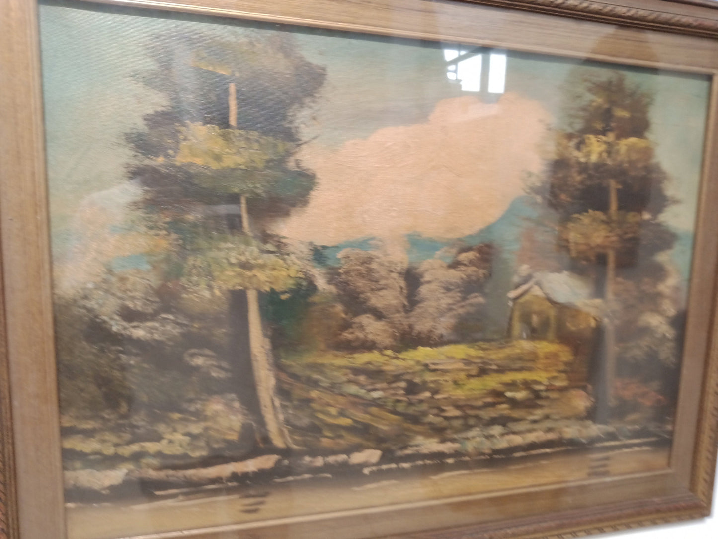 Antique oil painting on canvas