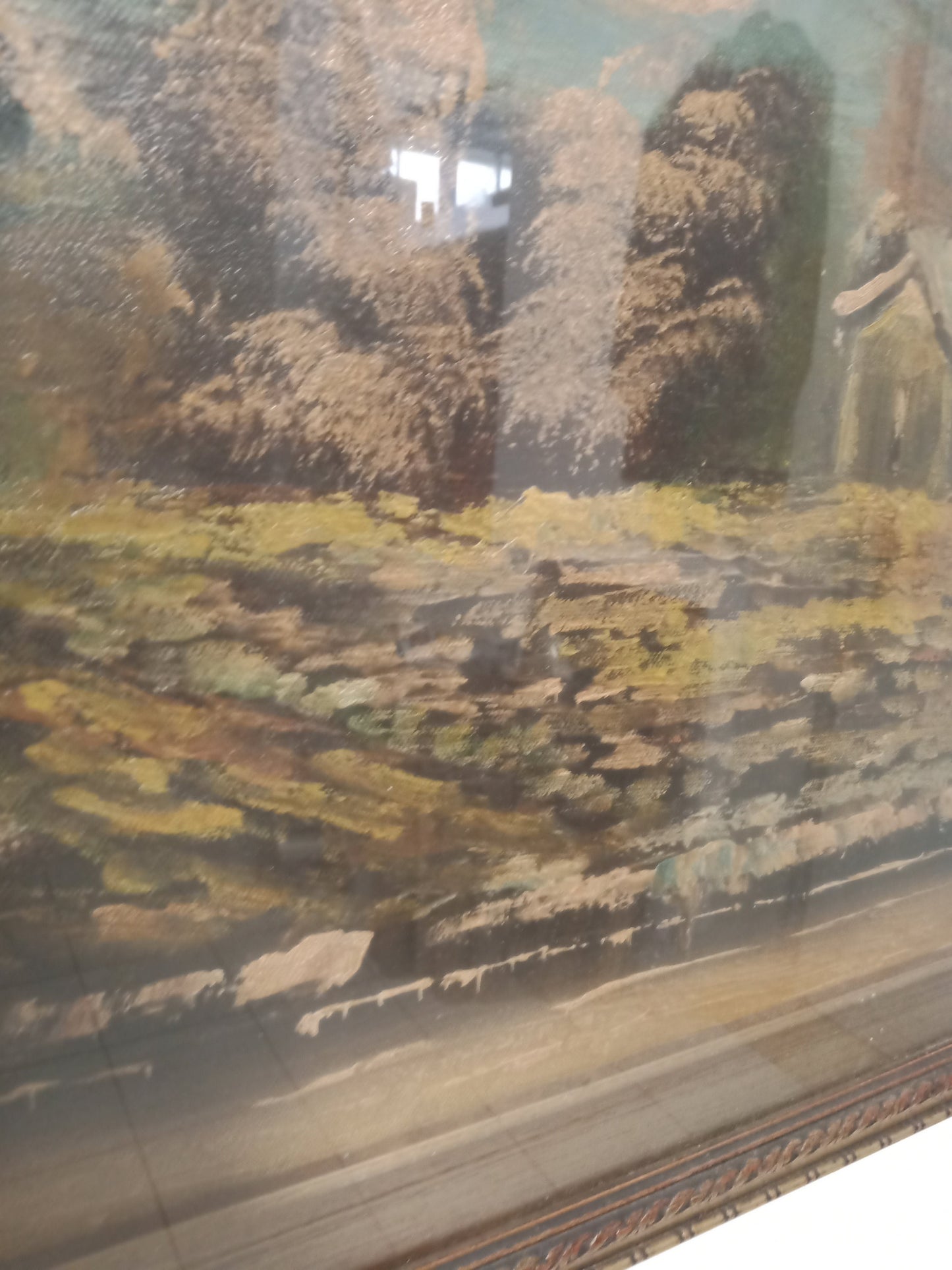 Antique oil painting on canvas