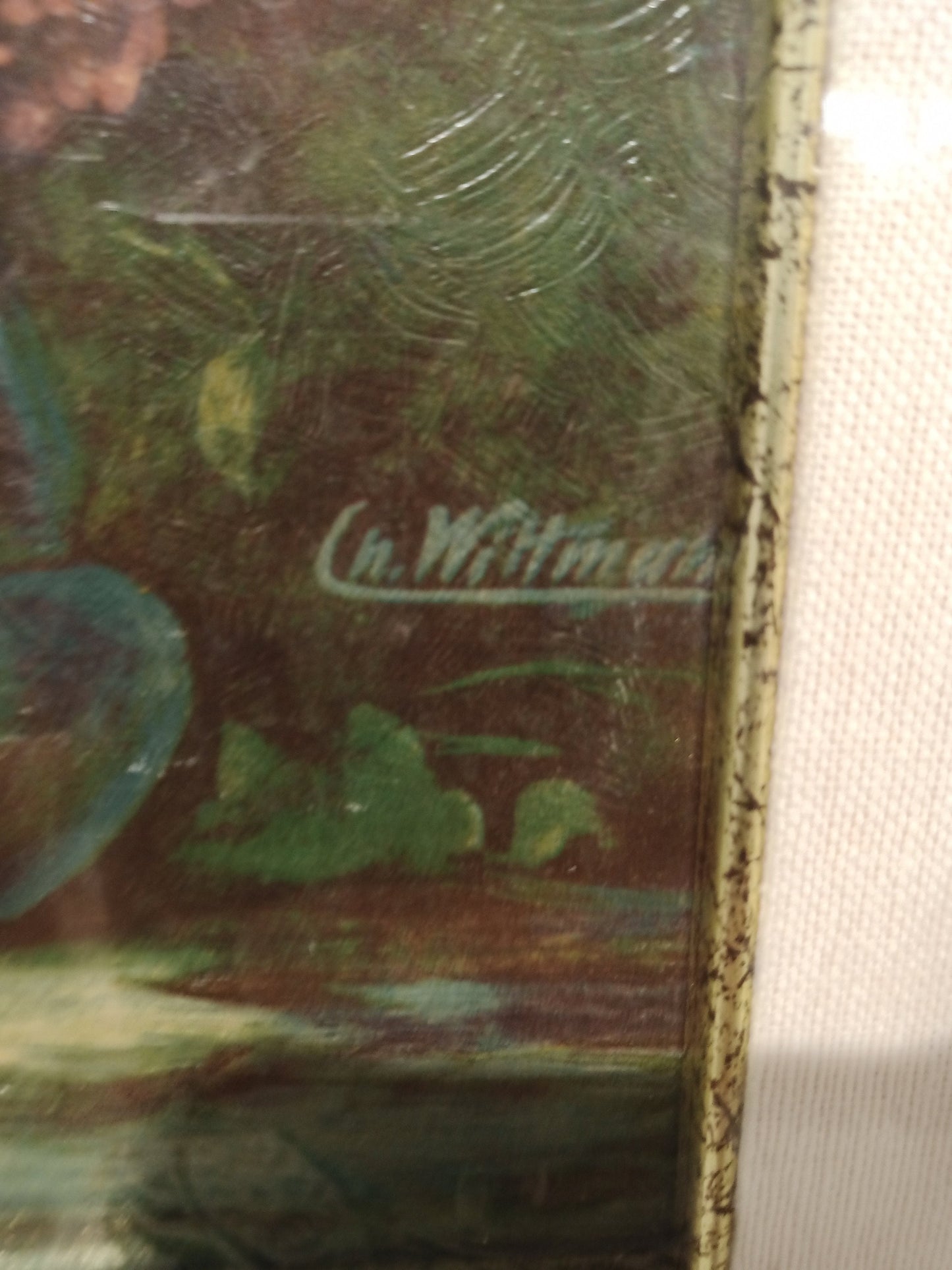 Quadro a olio vaso con rose