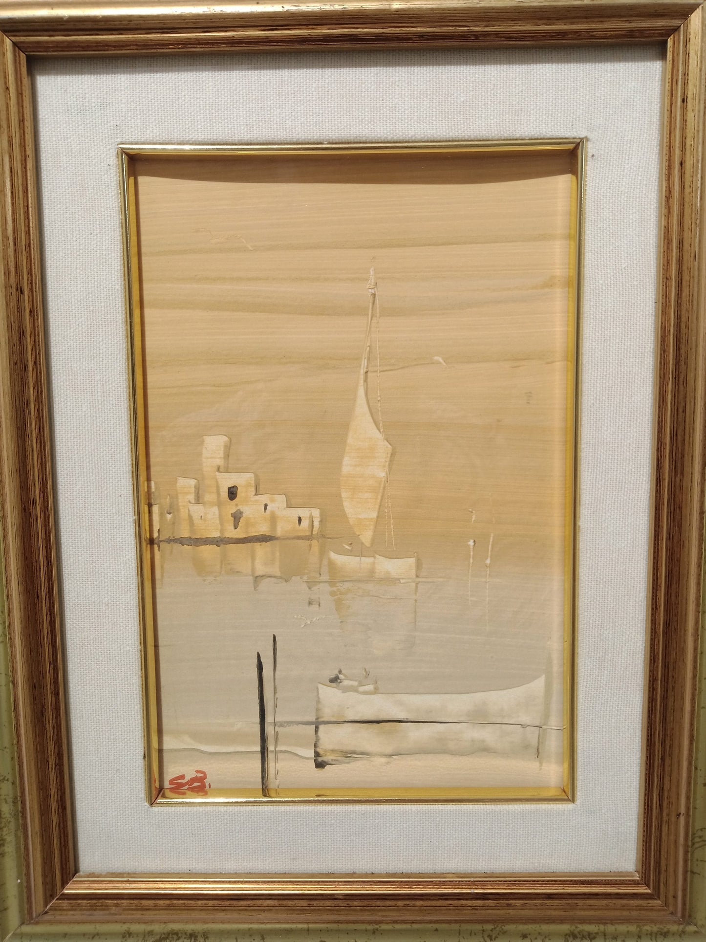 Quadro acquerello barca a vela