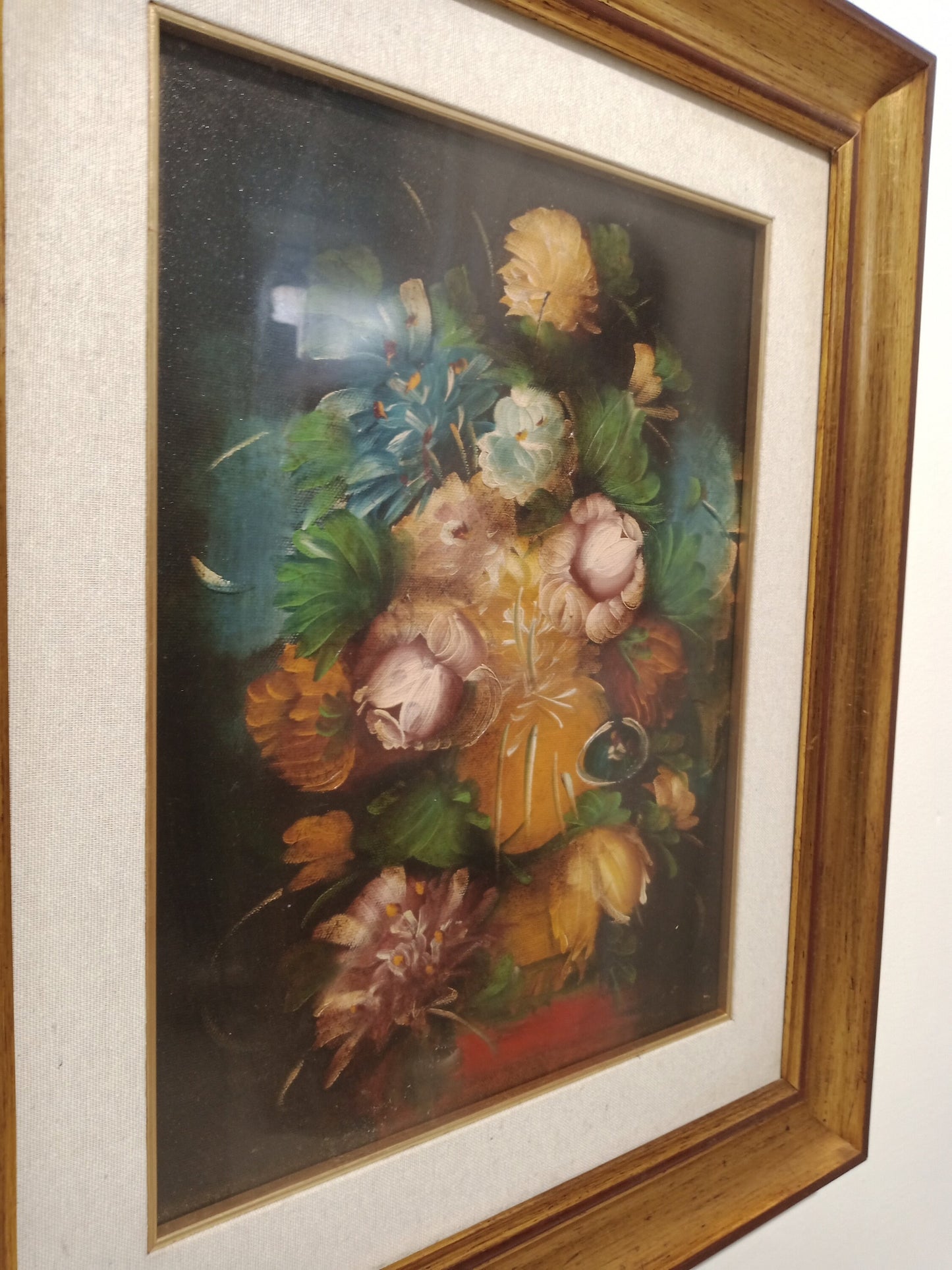 Vase with roses and flowers oil painting
