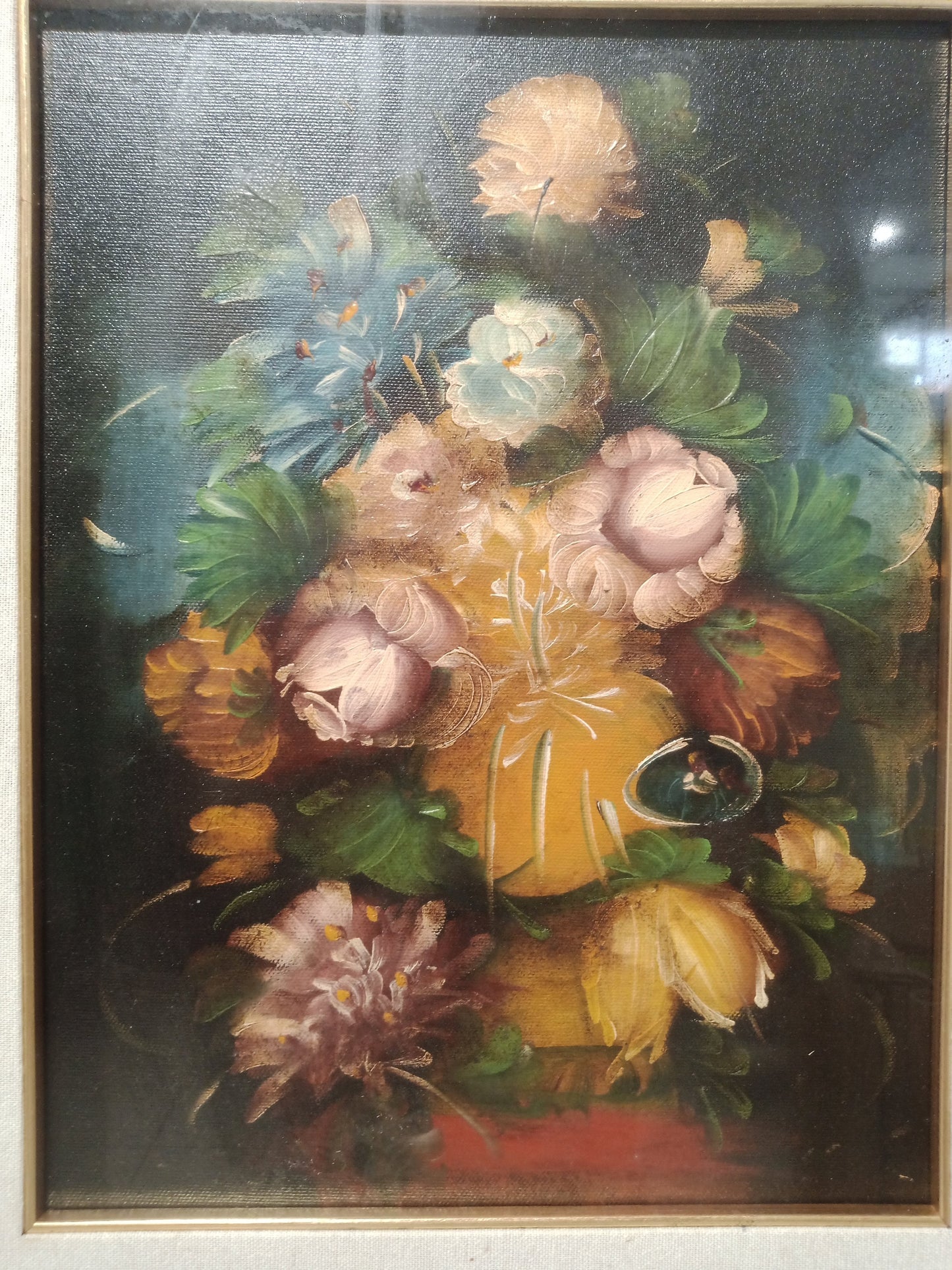 Vase with roses and flowers oil painting