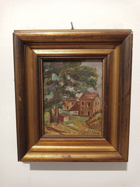 Country house oil painting