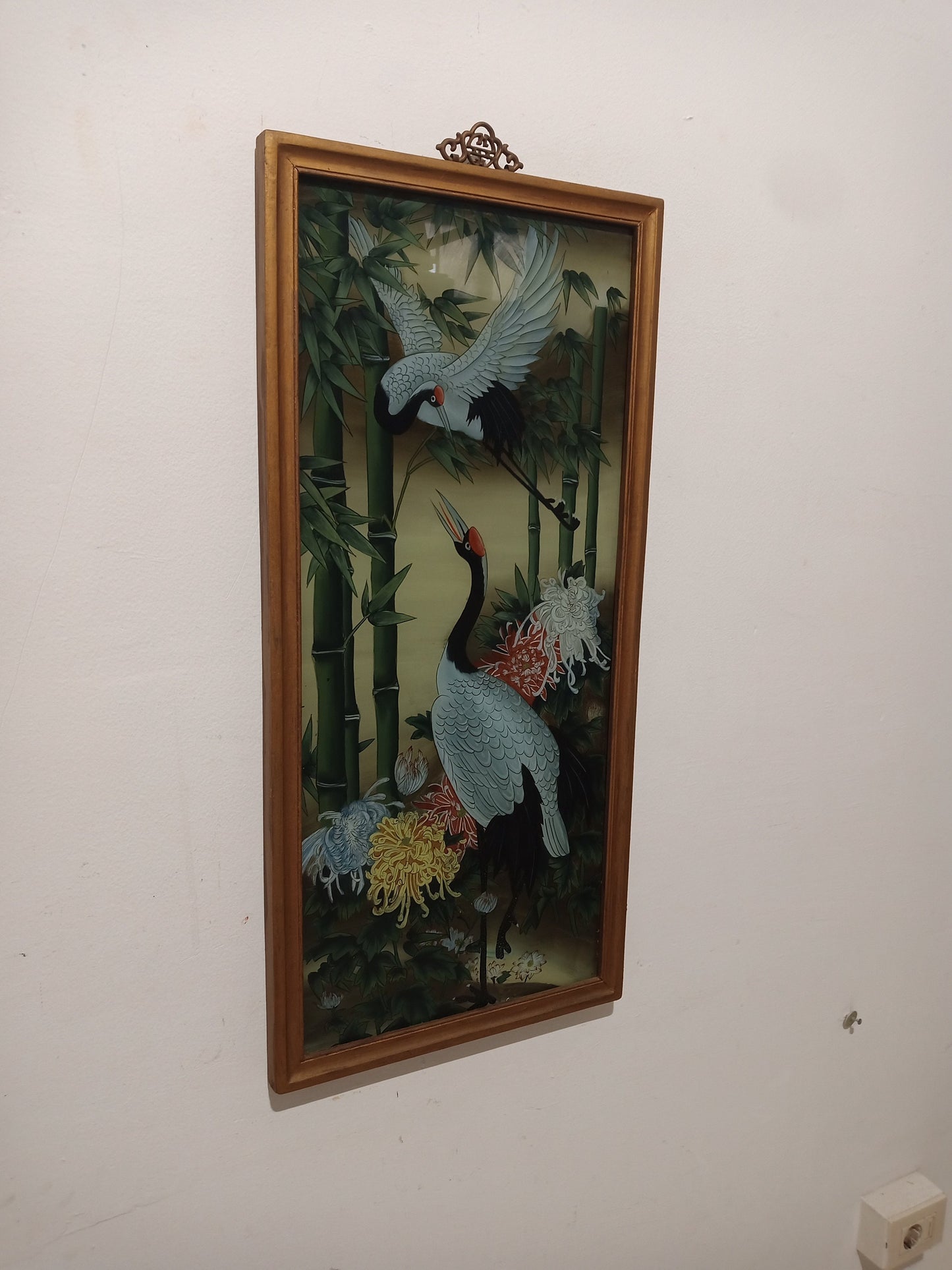 Quadro Dipinto a Mano - Eleganza della Gru della Manciuria