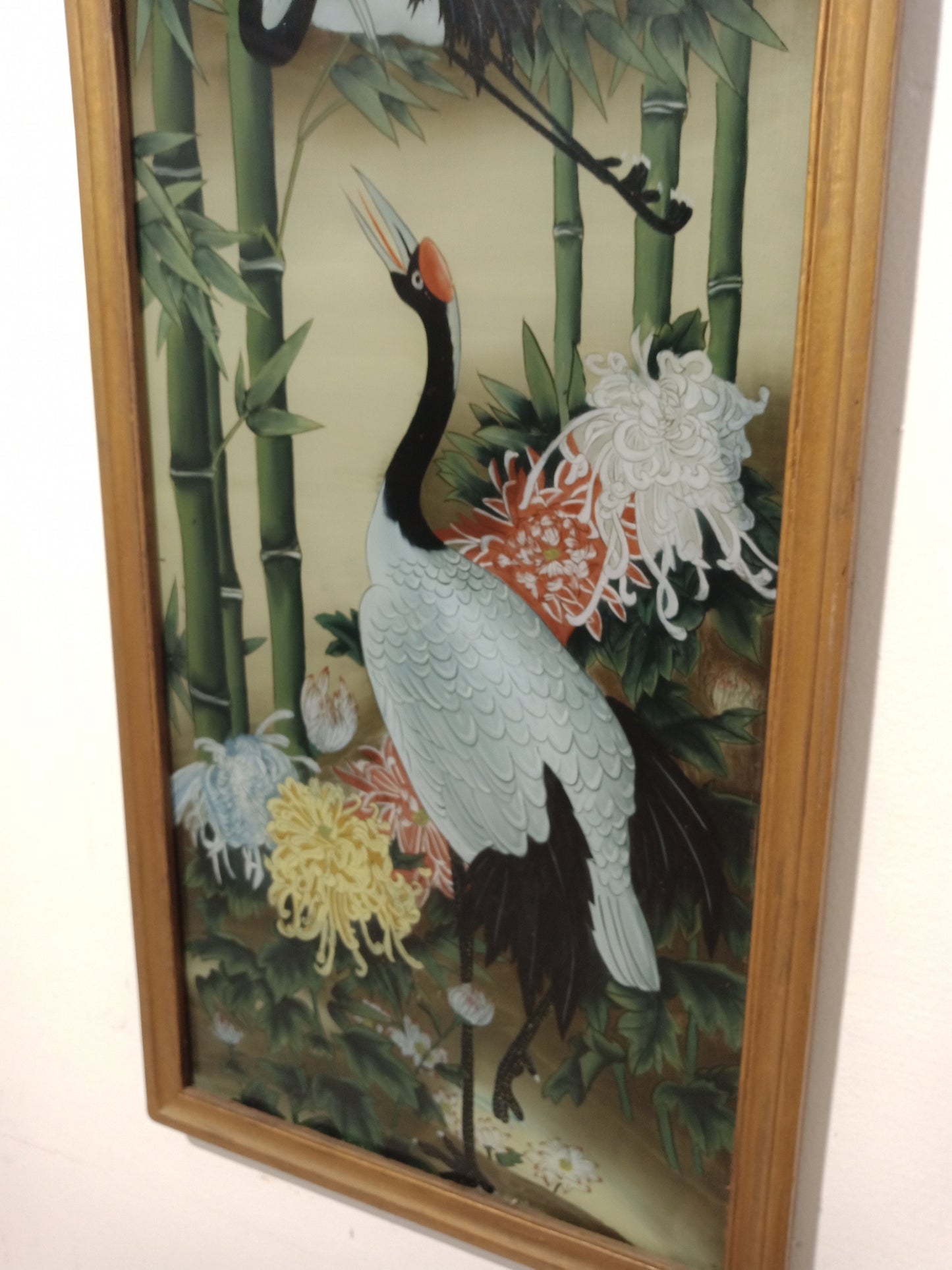 Quadro Dipinto a Mano - Eleganza della Gru della Manciuria