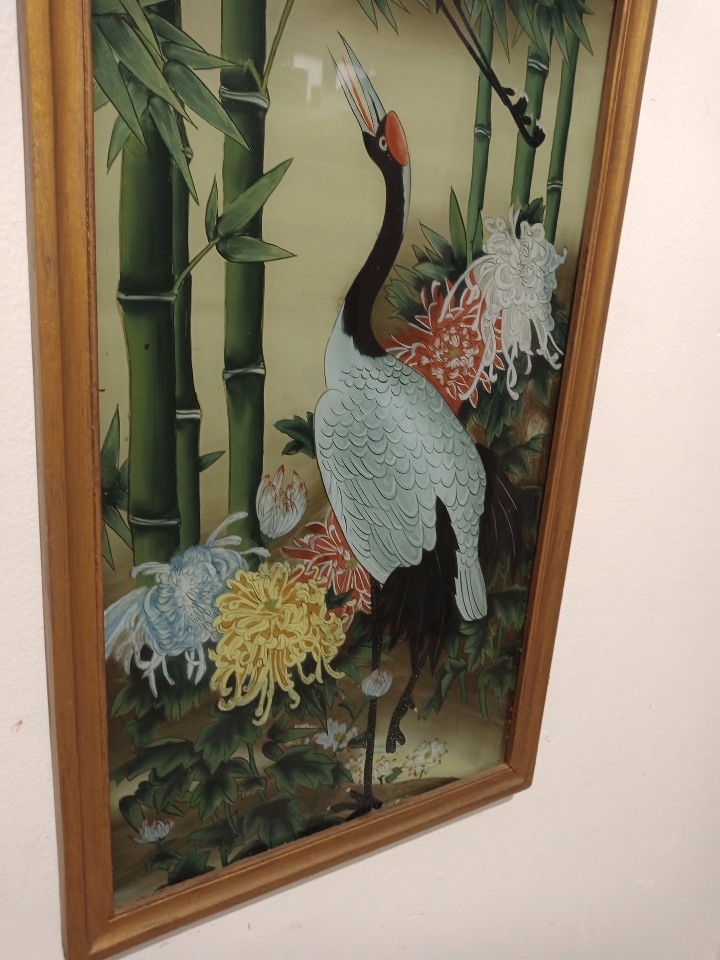 Quadro Dipinto a Mano - Eleganza della Gru della Manciuria