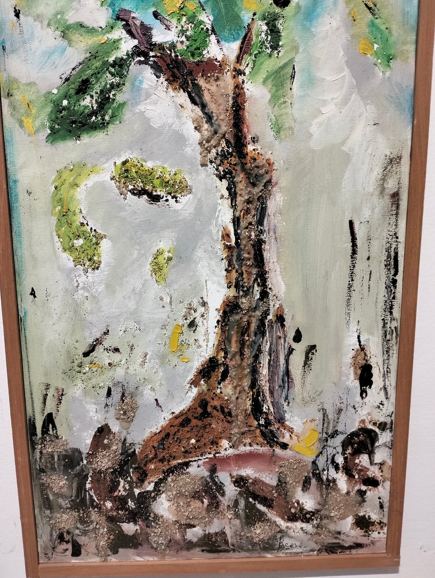 Quadro dipinto a mano albero in rilievo