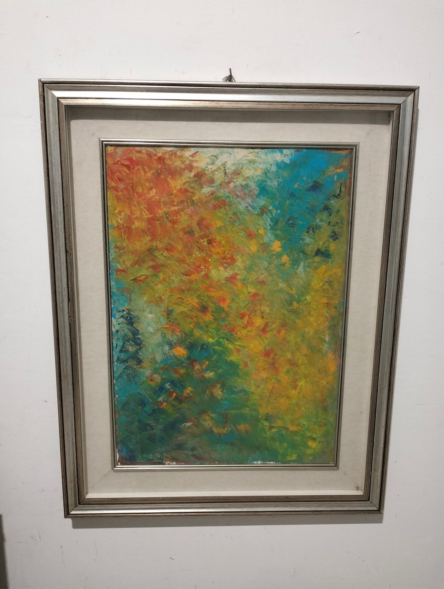 Colorful abstract hand painted picture