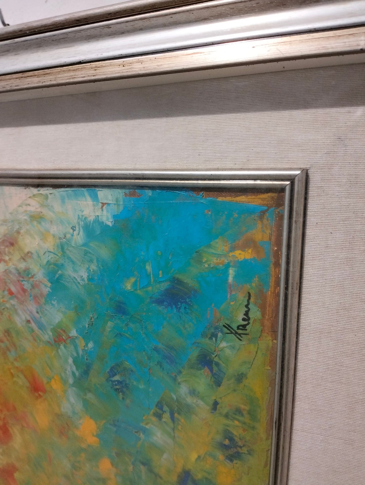 Colorful abstract hand painted picture