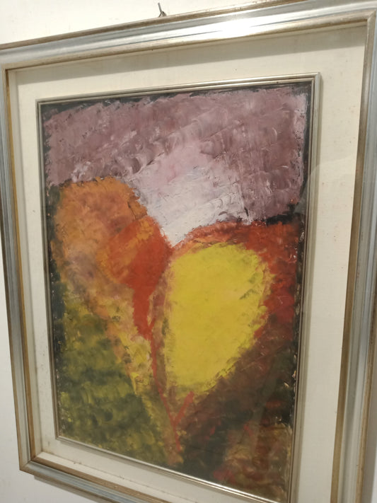 Hand painted picture with multiple colors depicting a heart