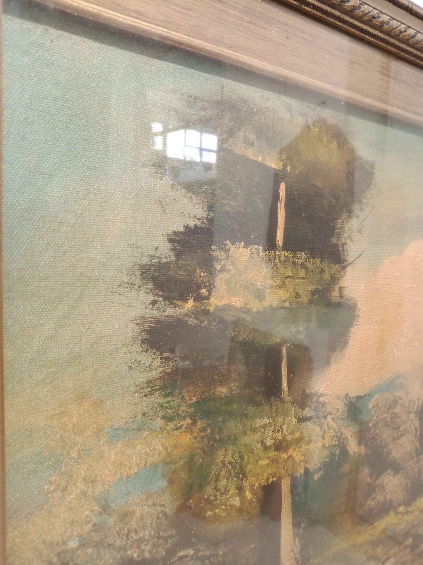 Antique oil painting on canvas