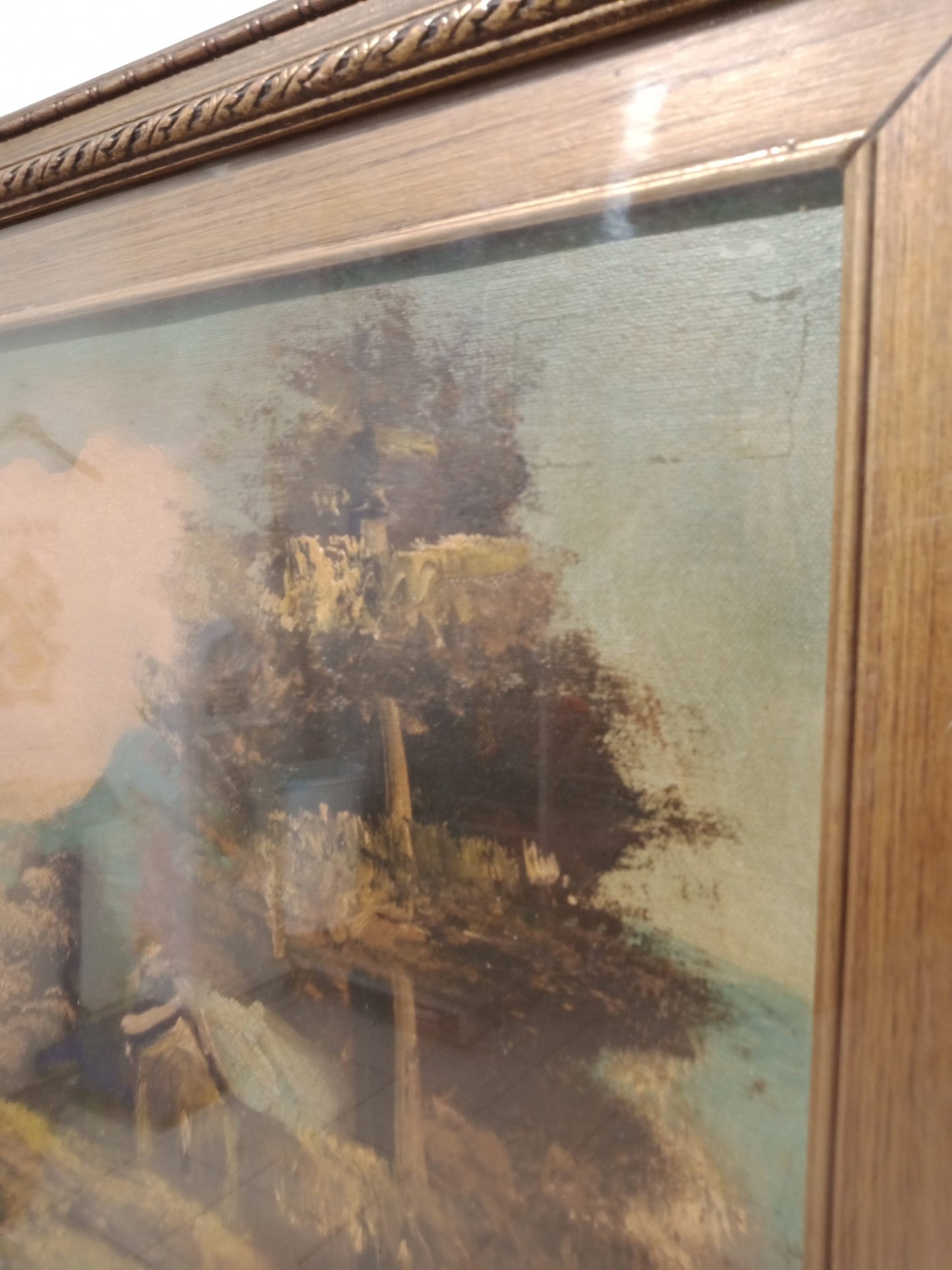Antique oil painting on canvas