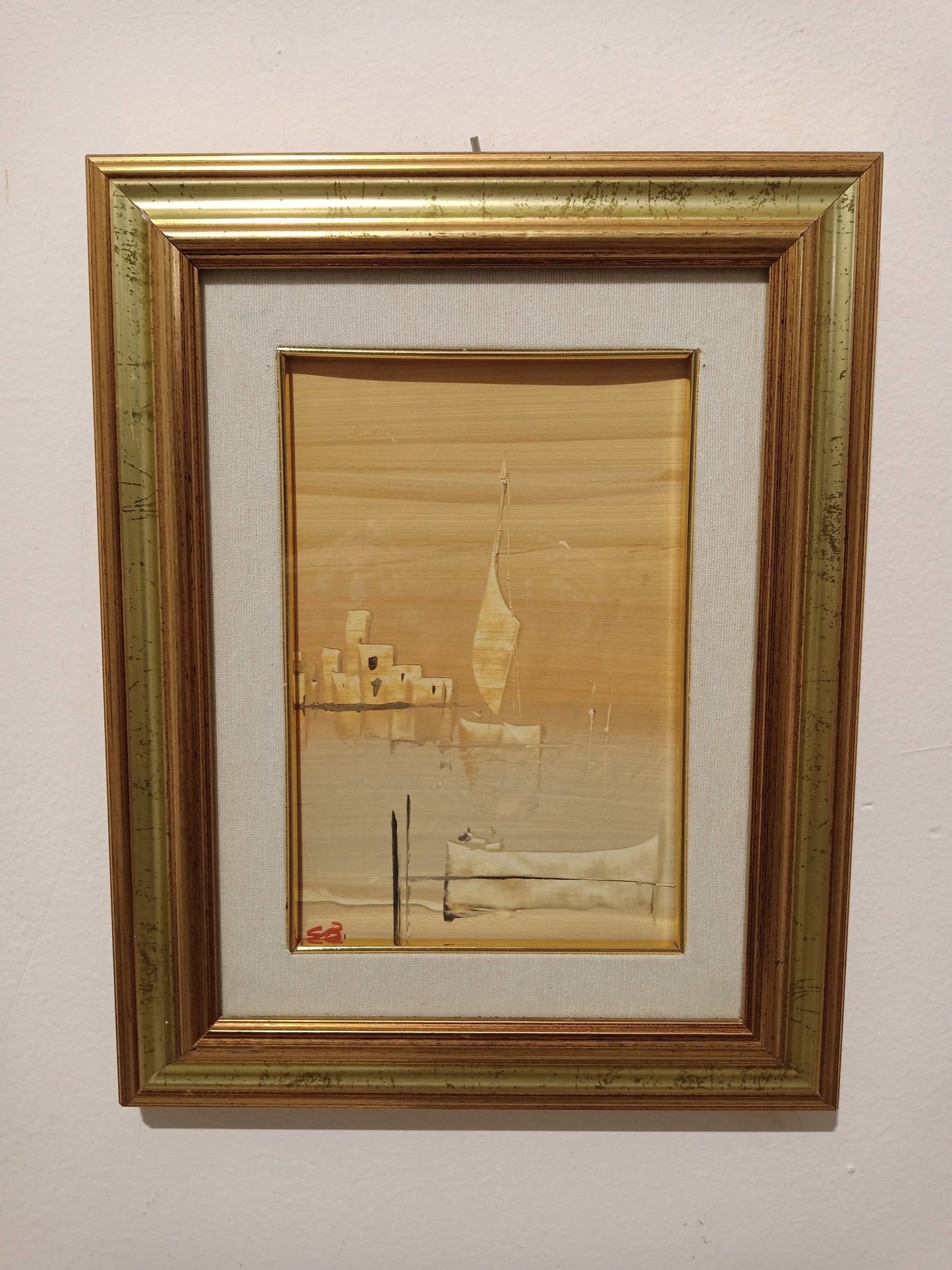 Quadro acquerello barca a vela