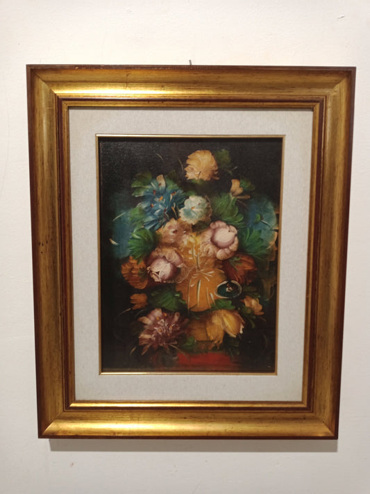 Vase with roses and flowers oil painting
