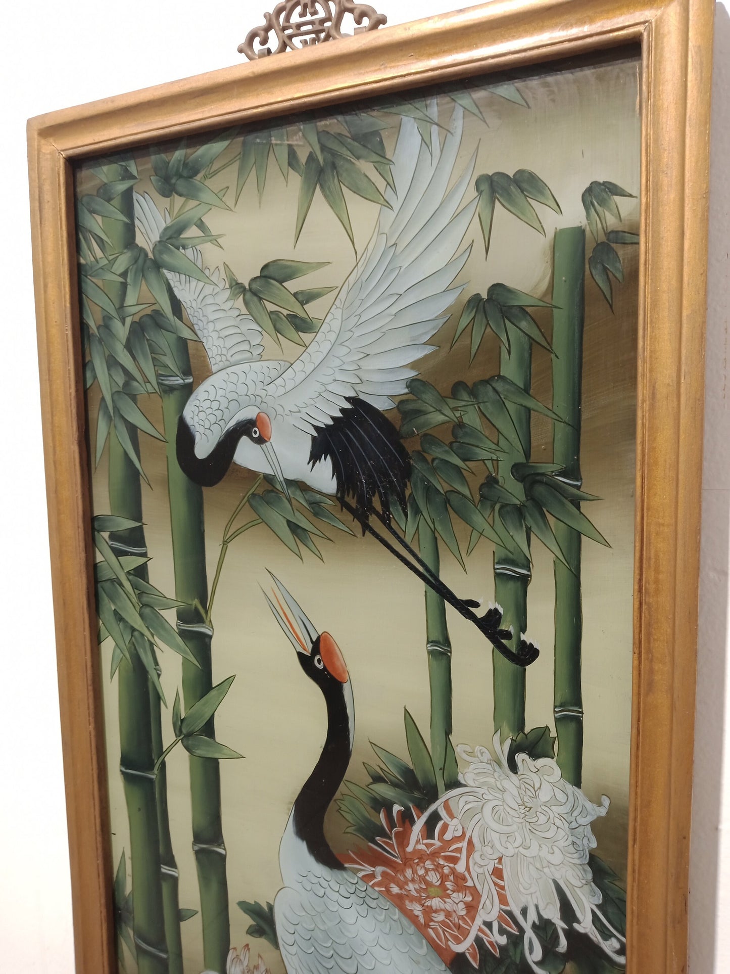 Quadro Dipinto a Mano - Eleganza della Gru della Manciuria