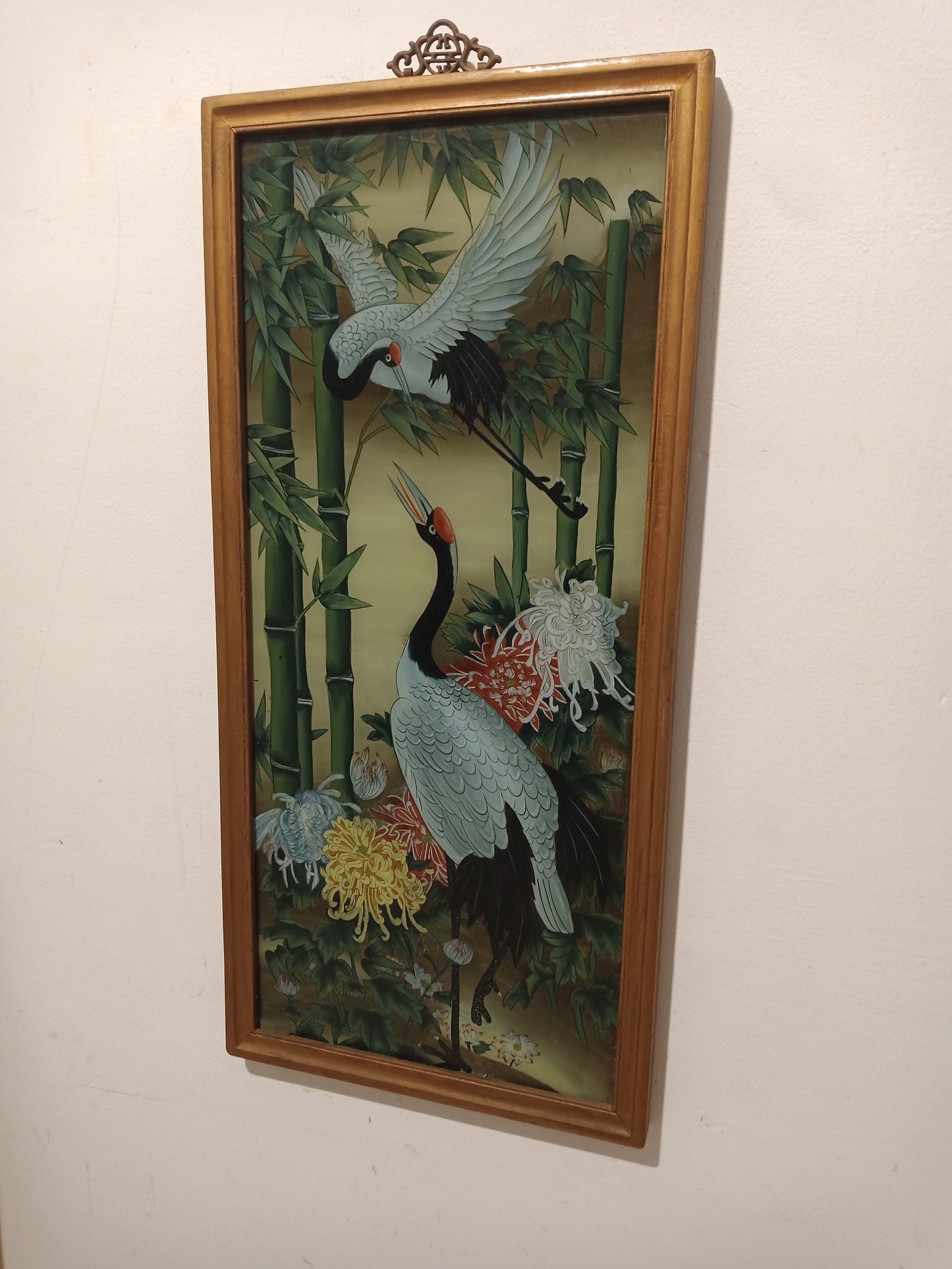 Quadro Dipinto a Mano - Eleganza della Gru della Manciuria