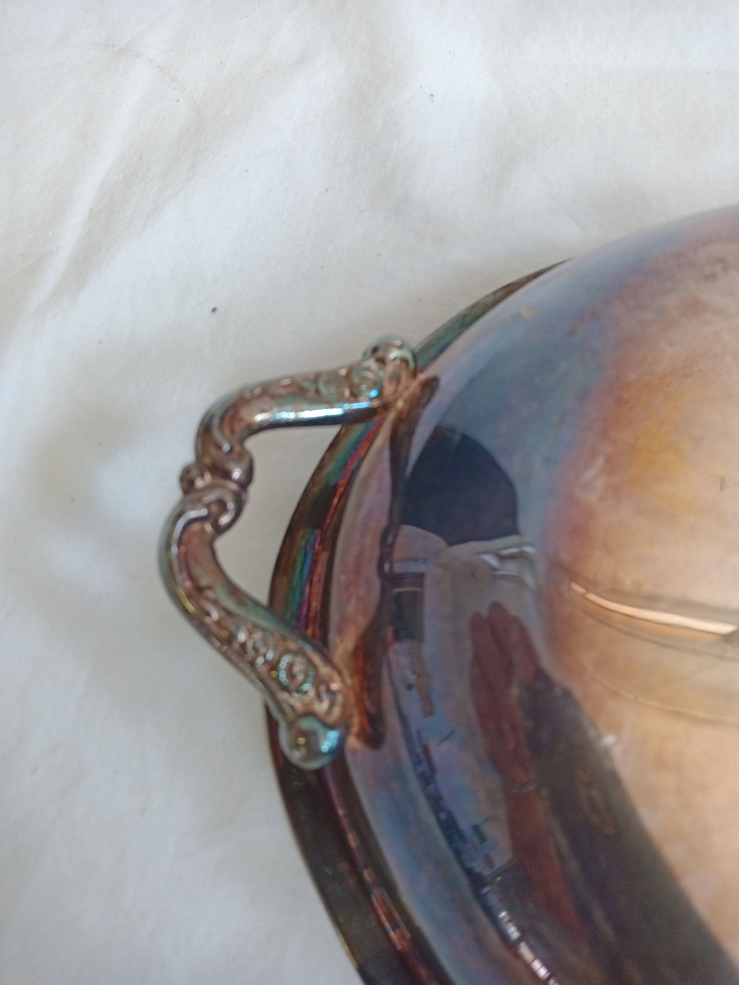 vintage tray in silver plated