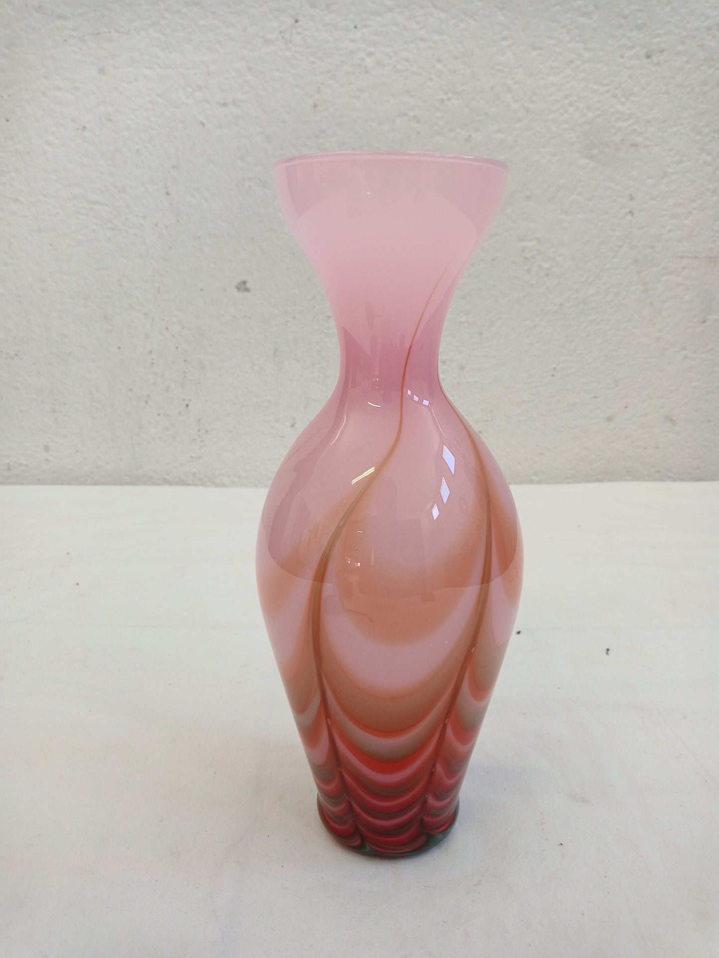 Vaso Murano Rosa e Marrone - Arte Vetraria Fatta a Mano