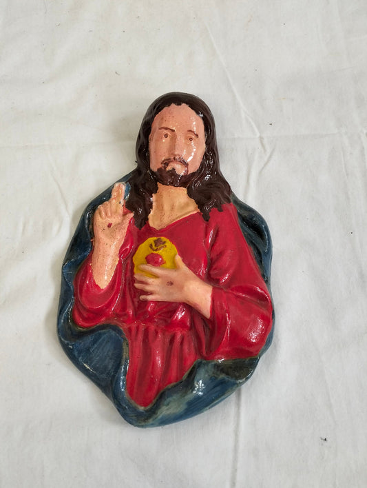 Scultura icona religiosa Gesù in gesso