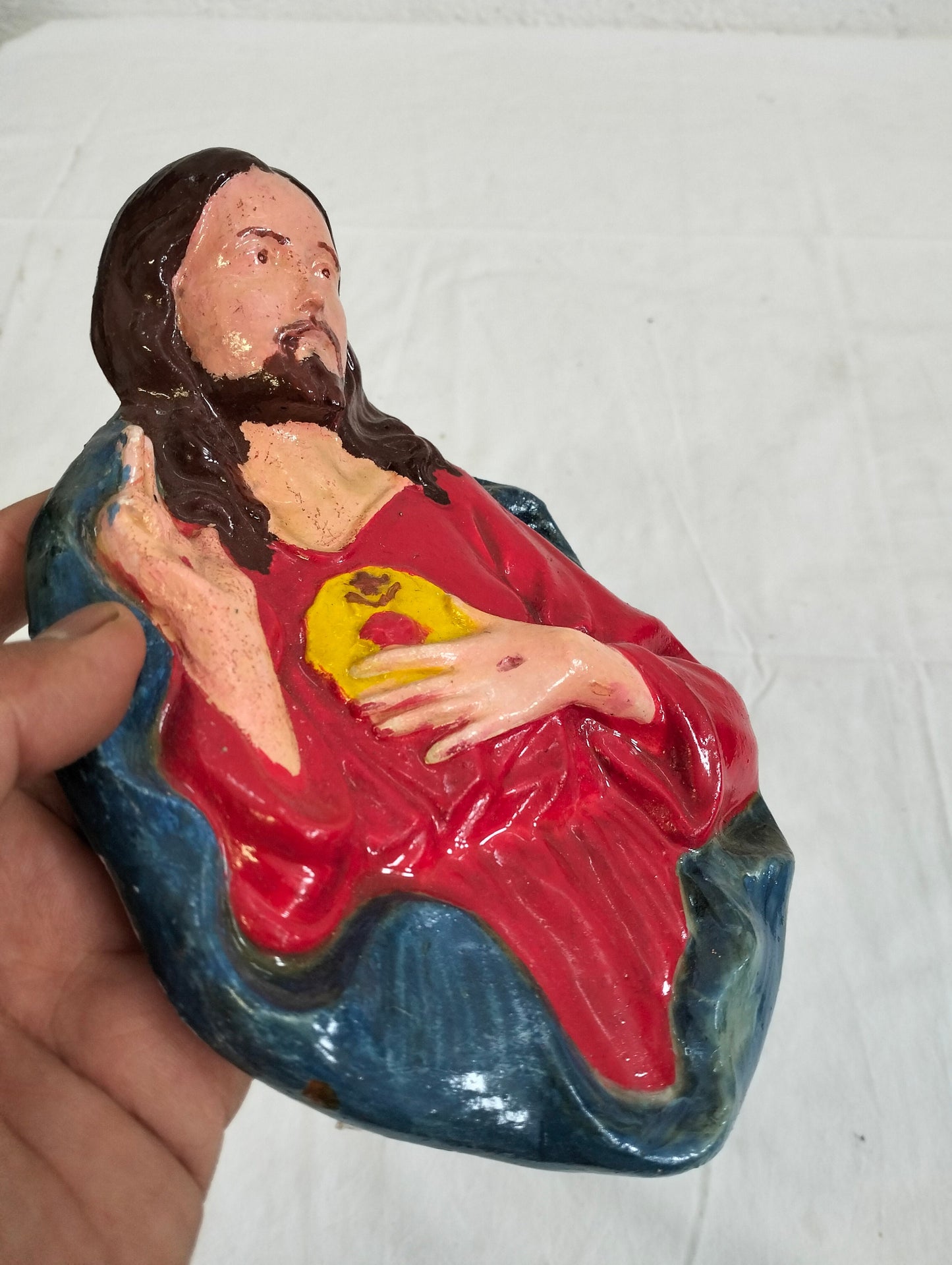 Scultura icona religiosa Gesù in gesso