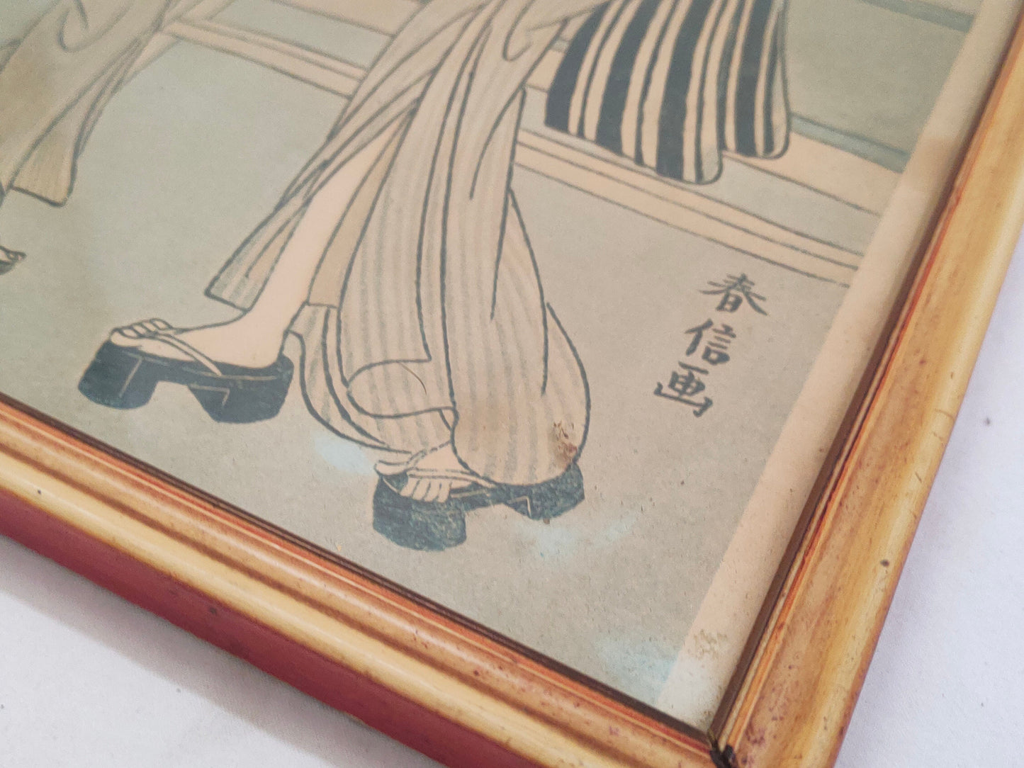 Stampo Antico Giapponese con Donne in Kimono e Tè - Eleganza Senza Tempo