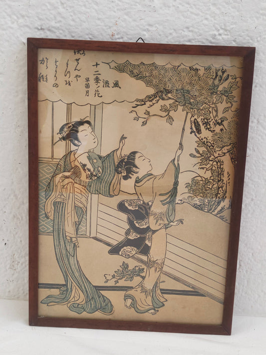 Stampo Giapponese con Donne in Kimono - Bellezza e Tradizione