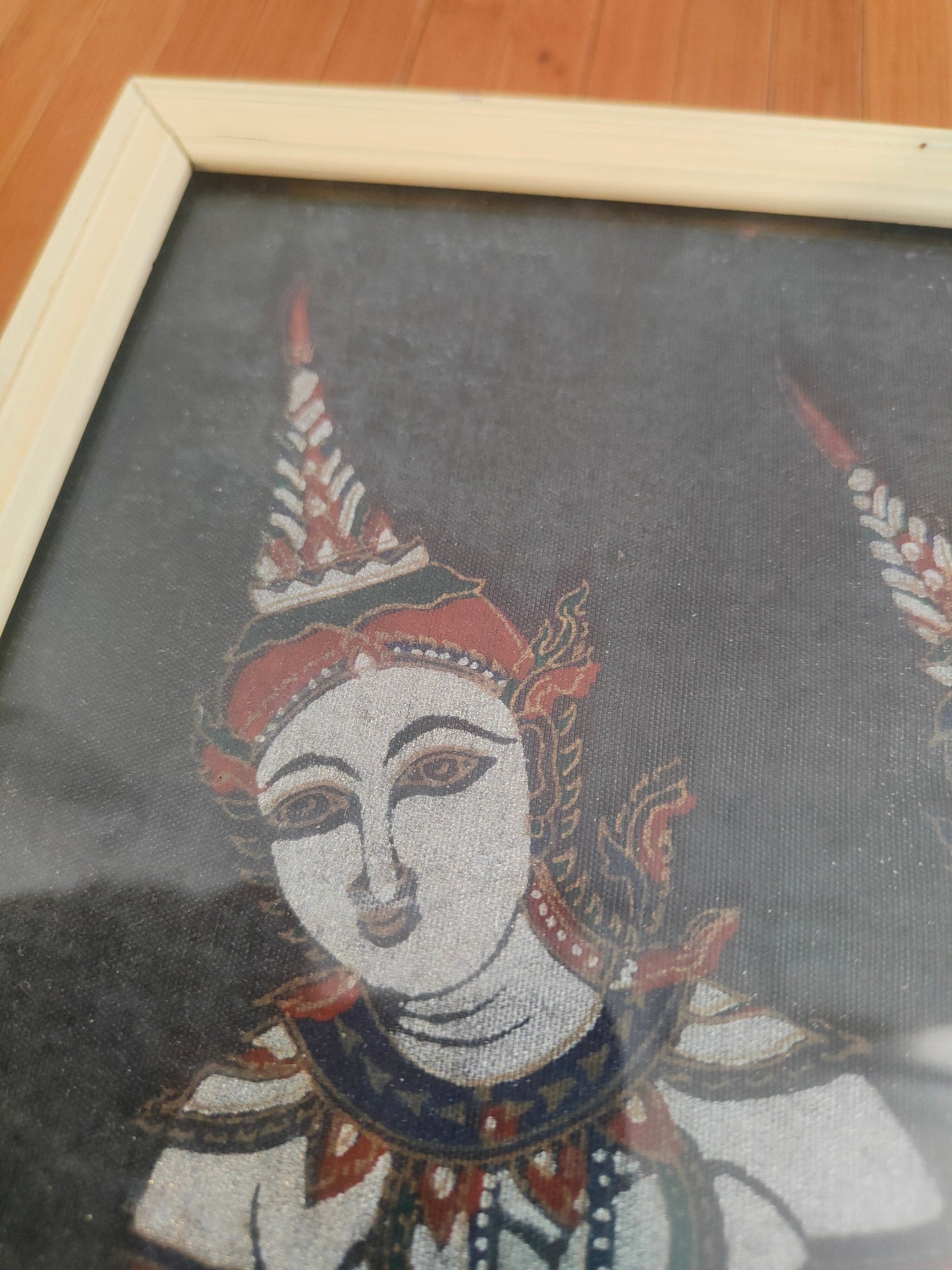 quadro stampo  su tessuto raffigurante due musiciste tailandesi