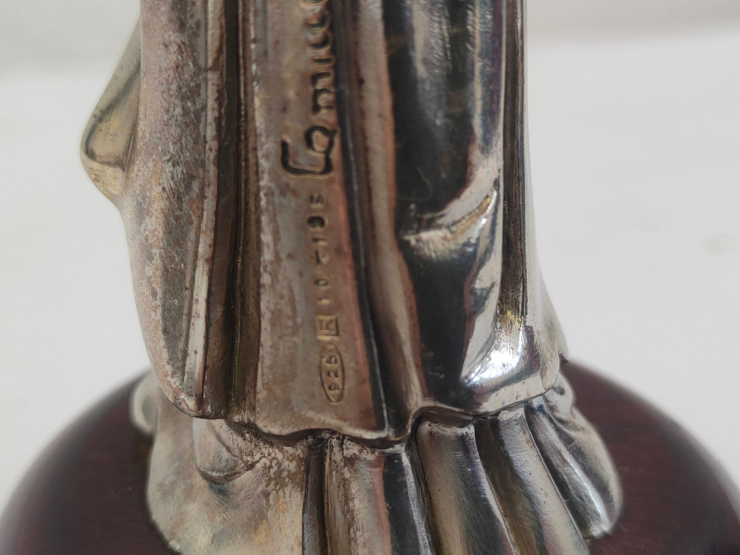 Statua Giapponese Geisha in Argento 925 Placcato - Un'Elegante Opera d'Arte Firmata Camilletti