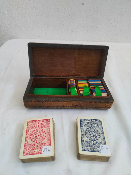 Scatola antica in legno e pelle modiano made in Italy