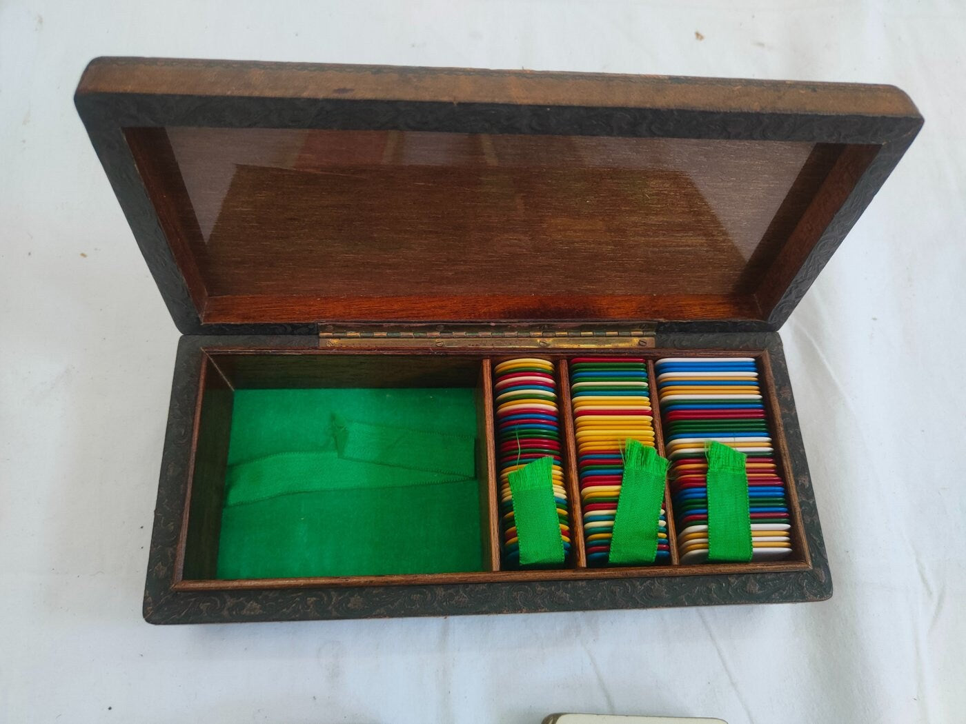 Scatola antica in legno e pelle modiano made in Italy