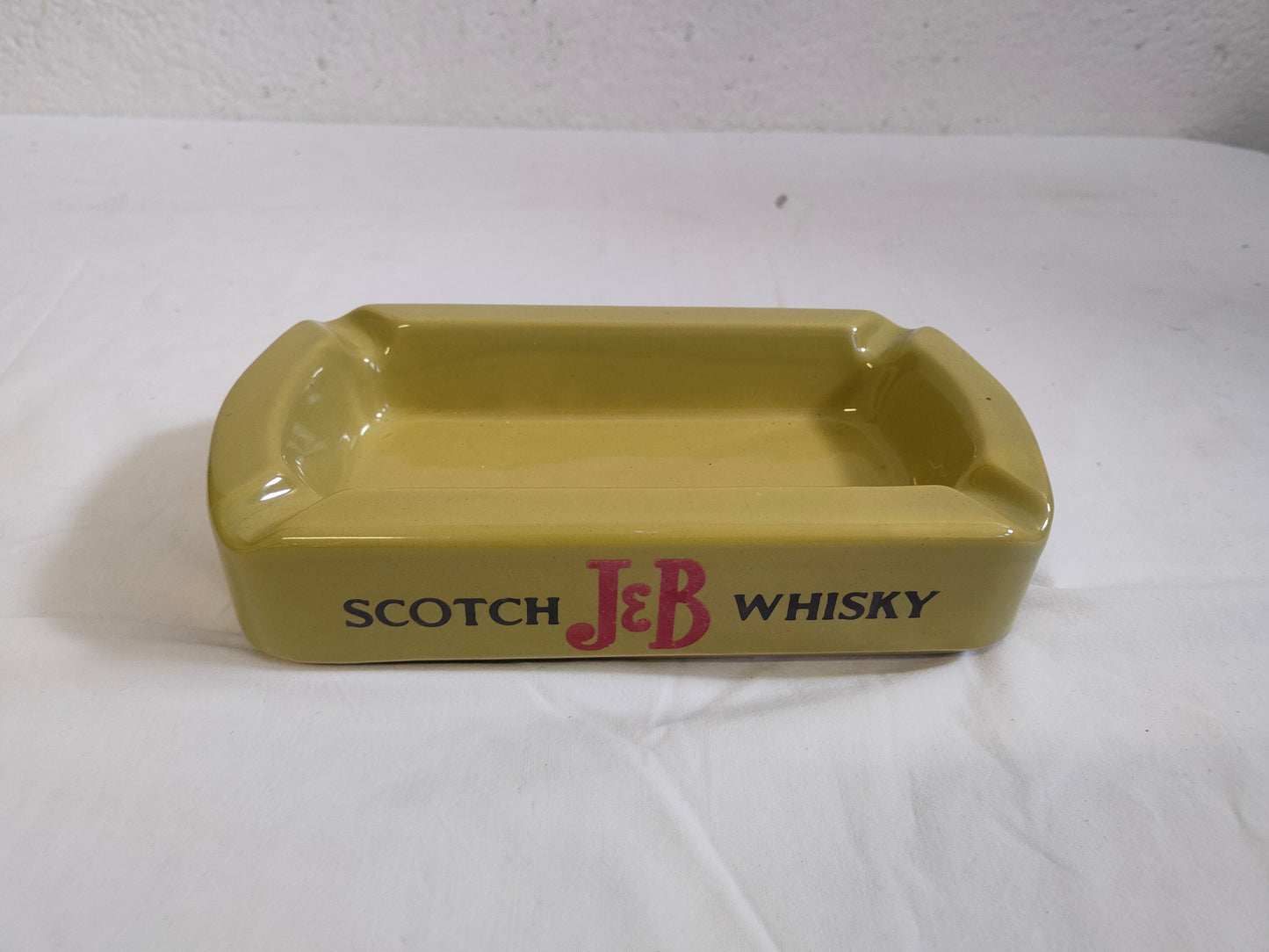 Posacenere Pubblicitario Scotch J&B Whisky in Ceramica Verde - Pezzo da Collezione Vintage