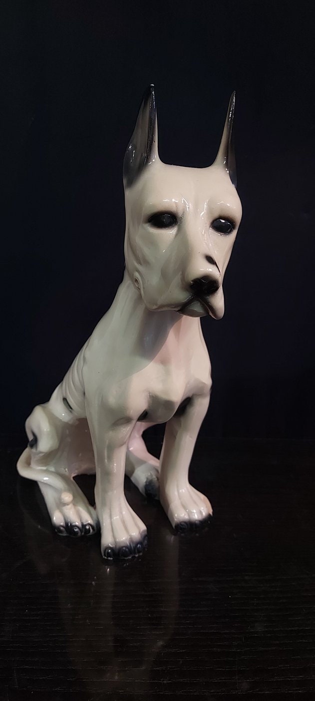 Scultura Vintage cane di razza da collezione Anni '50/'60 - 30x35x5 cm statua cane seduto