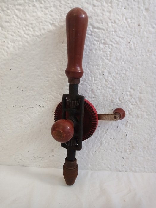 Trapano Manuale d'Epoca Funzionante - Strumento di Lavoro Vintage