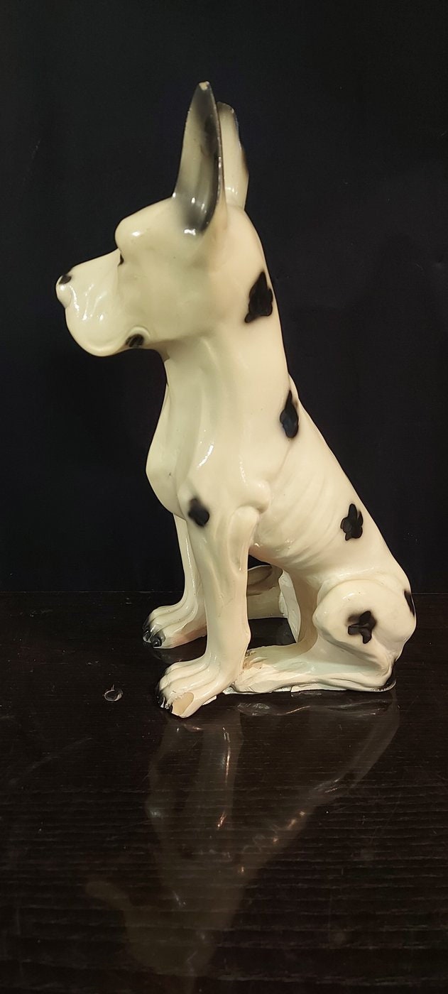 Scultura Vintage cane di razza da collezione Anni '50/'60 - 30x35x5 cm statua cane seduto
